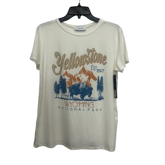 Gilli Yellowstone National Park Wyoming Graphic Tee Size Medium NWT - Picture 1 of 5